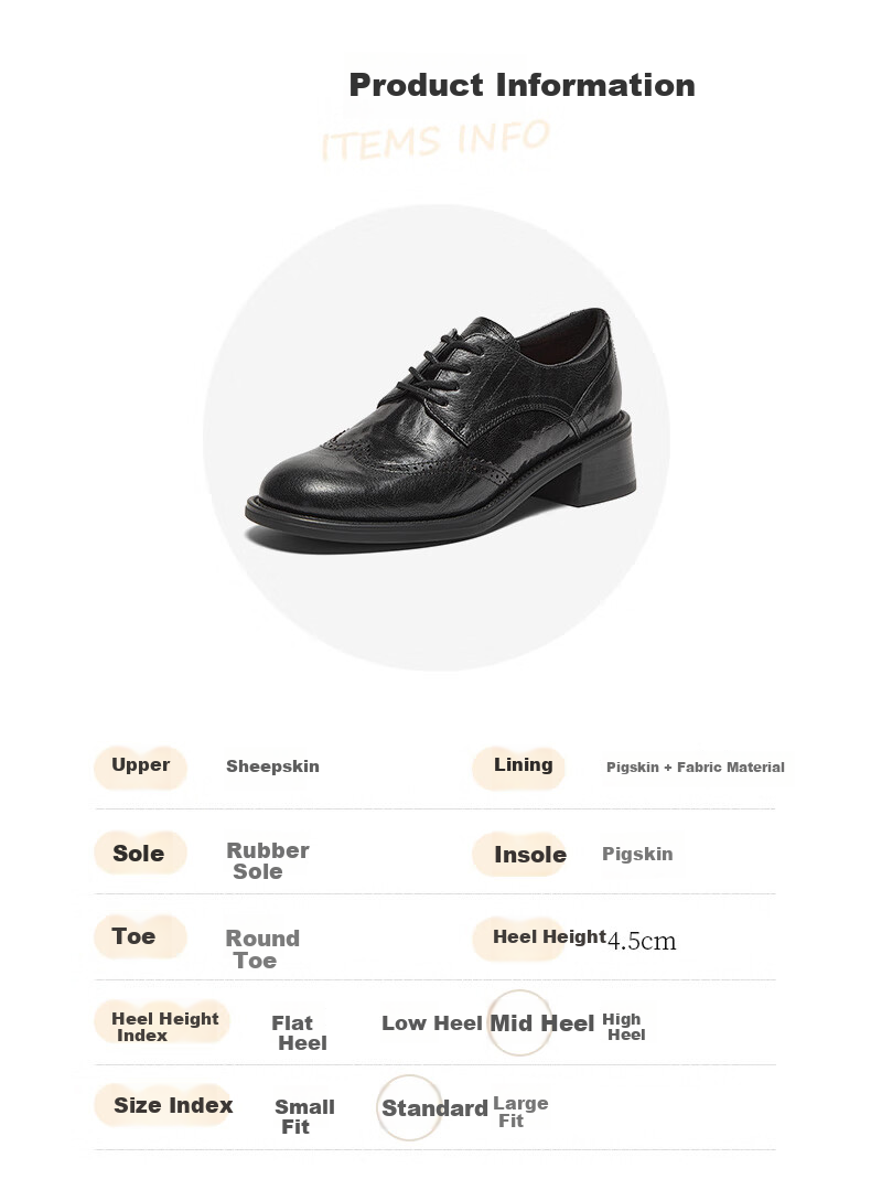 Bata Oxford Shoes for Women, Spring And Autumn New Style British Sheepskin Brogue Leather Shoes 45019CM4 4