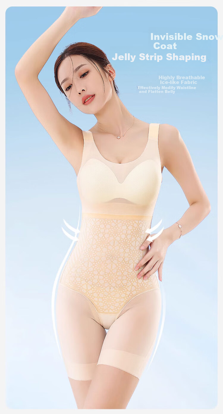 LangSha Ultra-Thin Seamless Shapewear Bodysuit, Breathable Summer Slimming Waist-Cinching Body-Shaping Underwear, Postpartum Tummy Control Shaping Slimming Garment 10
