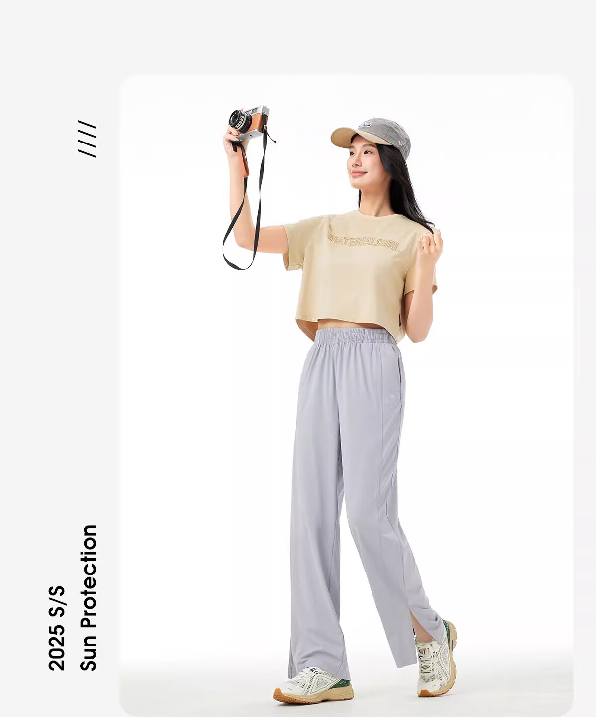 CAMEL Women's Casual Wide-Leg Pants, Spring And Summer Quick-Dry Cool Breathable Loose Sports Original Yarn Ice Silk Sun Protection Pants, L 20