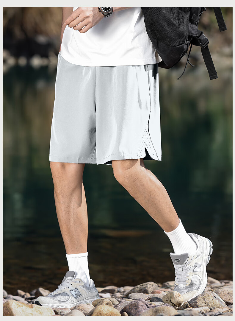 EASTERN CAMEL Sports Shorts for Men, Outdoor Moisture-Wicking Ice Silk Quick-Dry Athletic Pants, Lightweight Breathable Running Fitness Basketball Mid-Length Shorts for Me 15