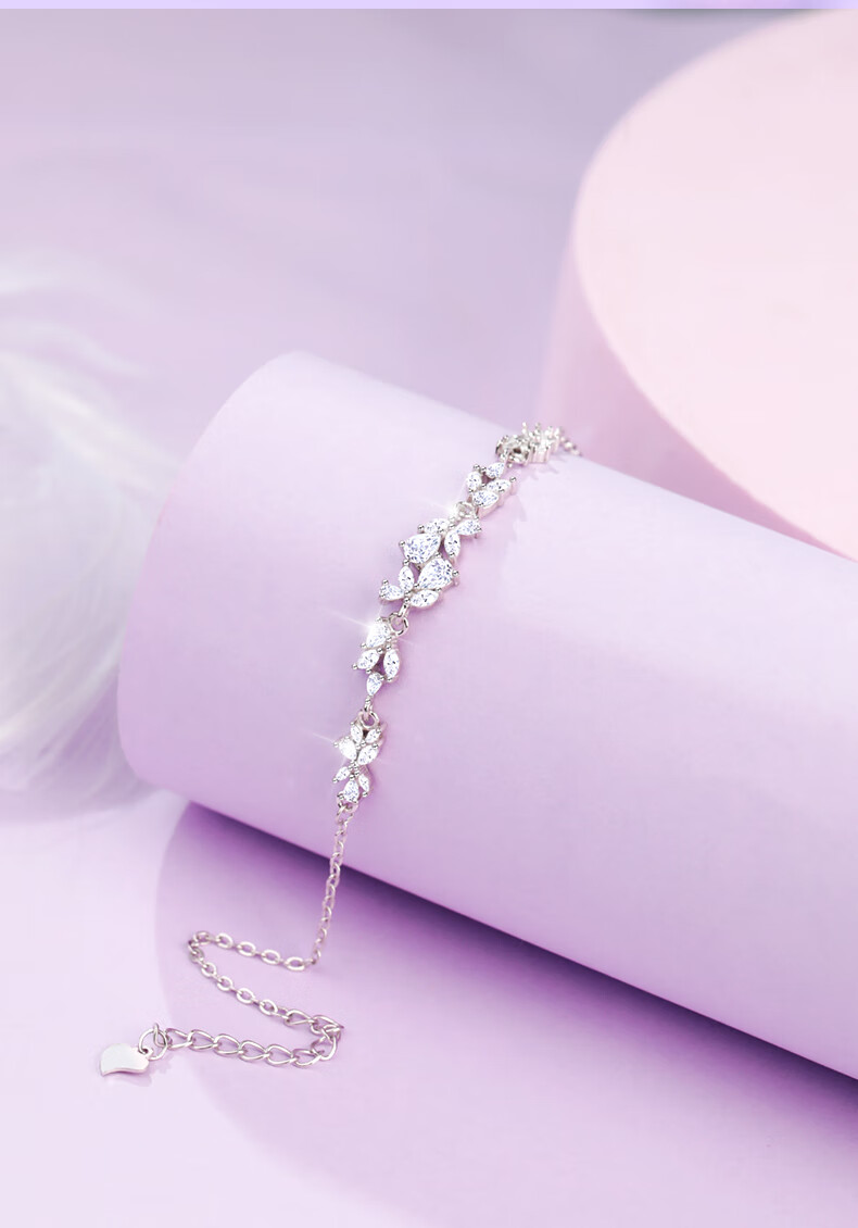 MANHE S999 Sterling Silver Wisteria Flower Bracelet for Women, 2026 New Style Beaded Jewelry, Birthday Gift for Wife Or Girlfriend 2