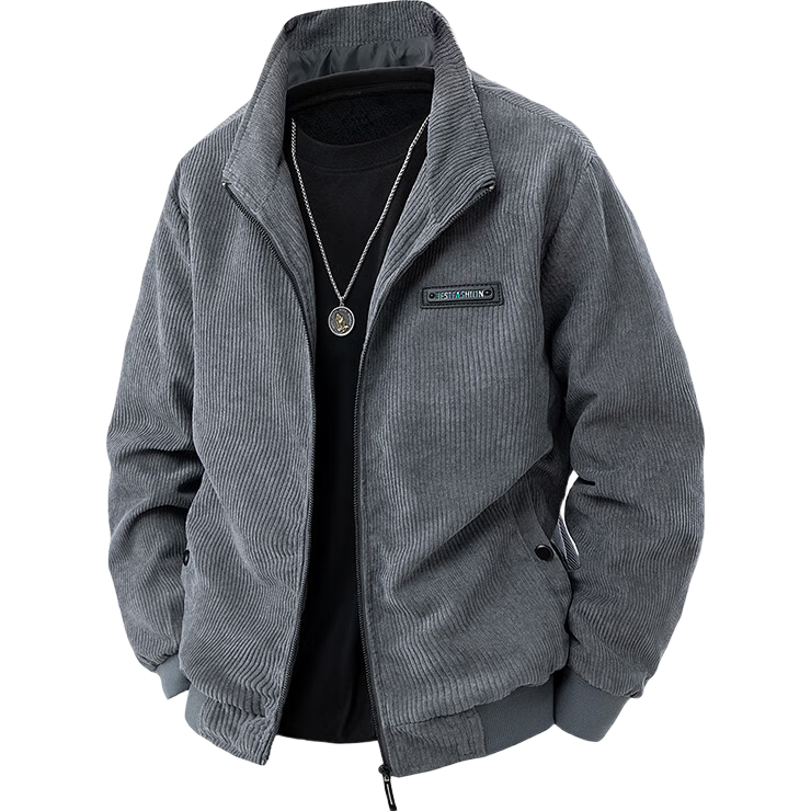 TUCANO Jacket for Men, Spring And Autumn Outerwear, Casual Corduroy Business Windproof Outdoor Menswear Top, Dark Gray, XL