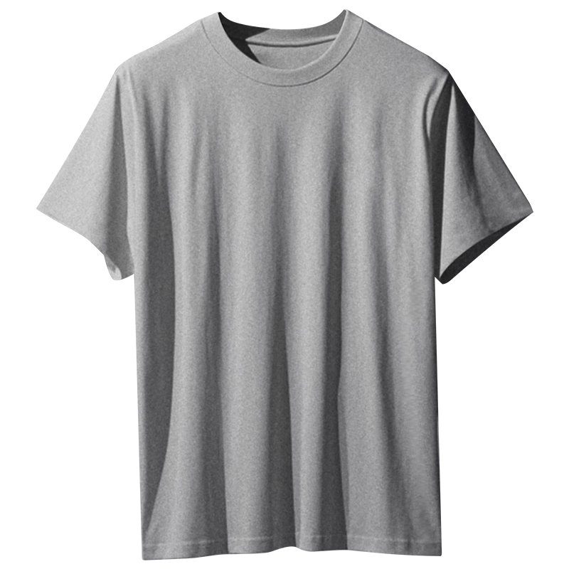 LangSha Men's Short-Sleeve Pure Cotton T-Shirt, Antibacterial Thin Undershirt, All-Cotton Base Layer, Sweat-Absorbing Underwear, Gray
