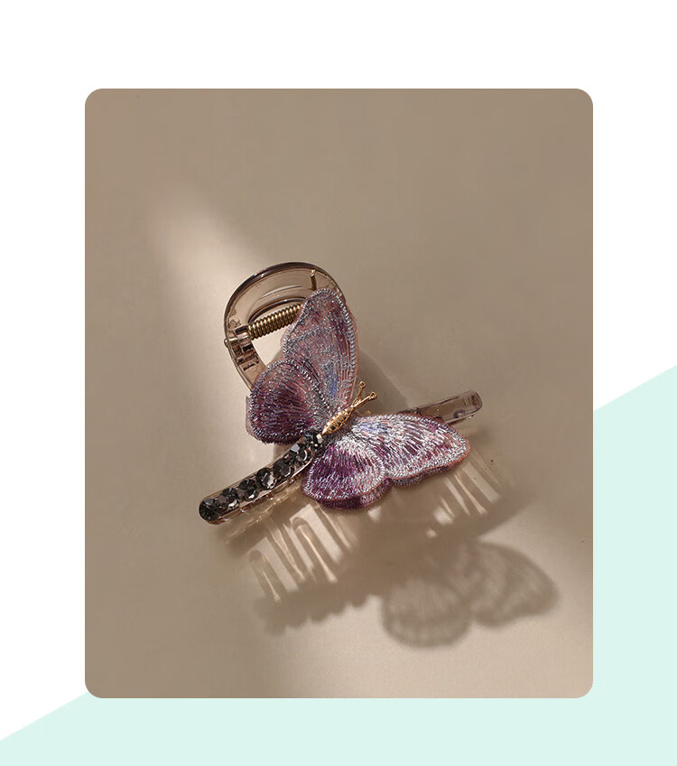 CHIMERA Half-Up Hair Clip Embroidered Butterfly Shark Clip Hairpin for Thin Hair Women Birthday Gift 1