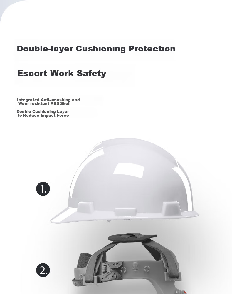 DANGJIAN Safety Helmet, ABS Impact-Resistant Breathable Anti-Smashing Shockproof Insulated Electrical Construction Site Leader Helmet, Direct Shipping from Jingcang Warehouse - V-Shaped White 9