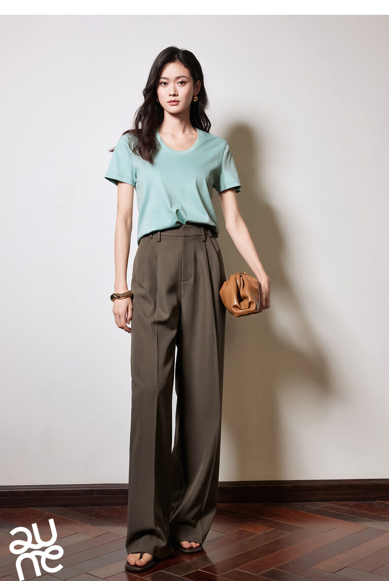 Chuyu Mulberry Silk T-Shirt for Women, 2025 New Style, Mandarin Collar Short Sleeve Simple Versatile Top, Ice Lake Blue, M 20