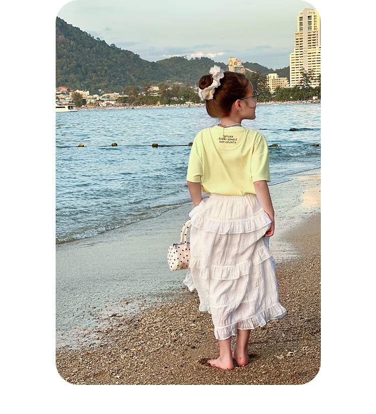 Tutuxiaoxiang Girls' A-Line Skirt, Children's High-Waisted Slimming Skirt, Stylish Puffy Skirt, White, Size 110, Height about 110cm 21