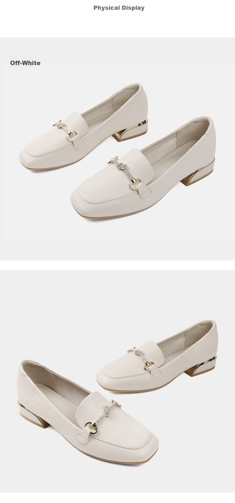 DAPHNE Women's Leather Shoes, Spring And Autumn Slip-On Loafers, Flat-Bottomed British Style Penny Loafers, Women's Flats, Beige, Size 37 16