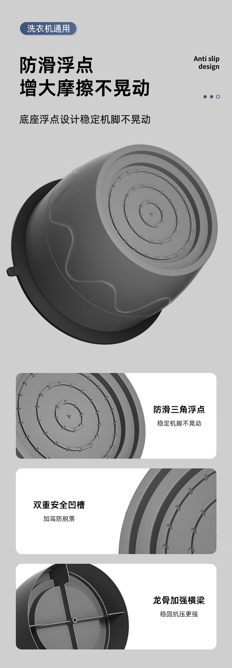 Zhaizhiduo Washing Machine Base Stand, Universal Drum Washing Machine Pad, Anti-Slip And Anti-Vibration Foot Pad 7
