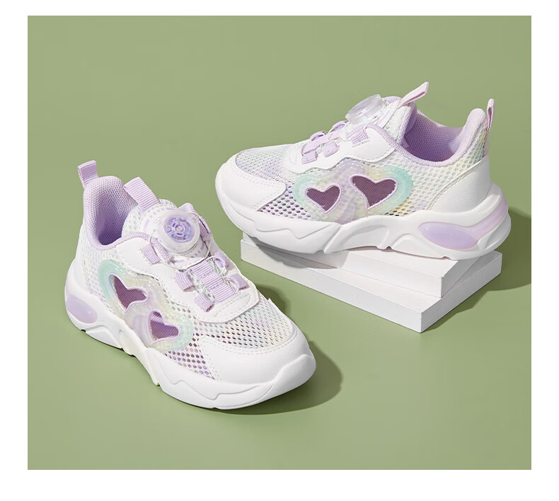 Follow Me Girls' Sports Shoes, Spring And Summer Mesh Breathable Casual Shoes, Children's Running Shoes, Black, Size 31 12