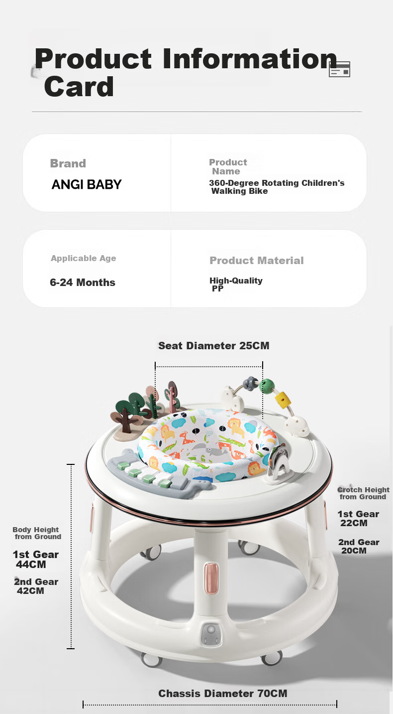 ANGI BABY Baby Walker, Infant 2025 Model, Anti-Rollover Design, Multifunctional Pushchair, Baby Gift 11