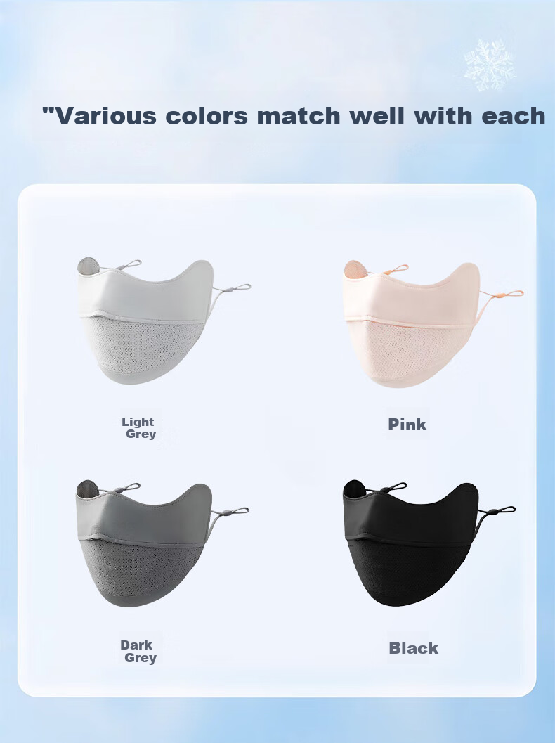 FitonTon Sun Protection Face Mask for Women, Summer Breathable Seamless UV-Resistant Cycling Driving Sunshade Face Shield 8