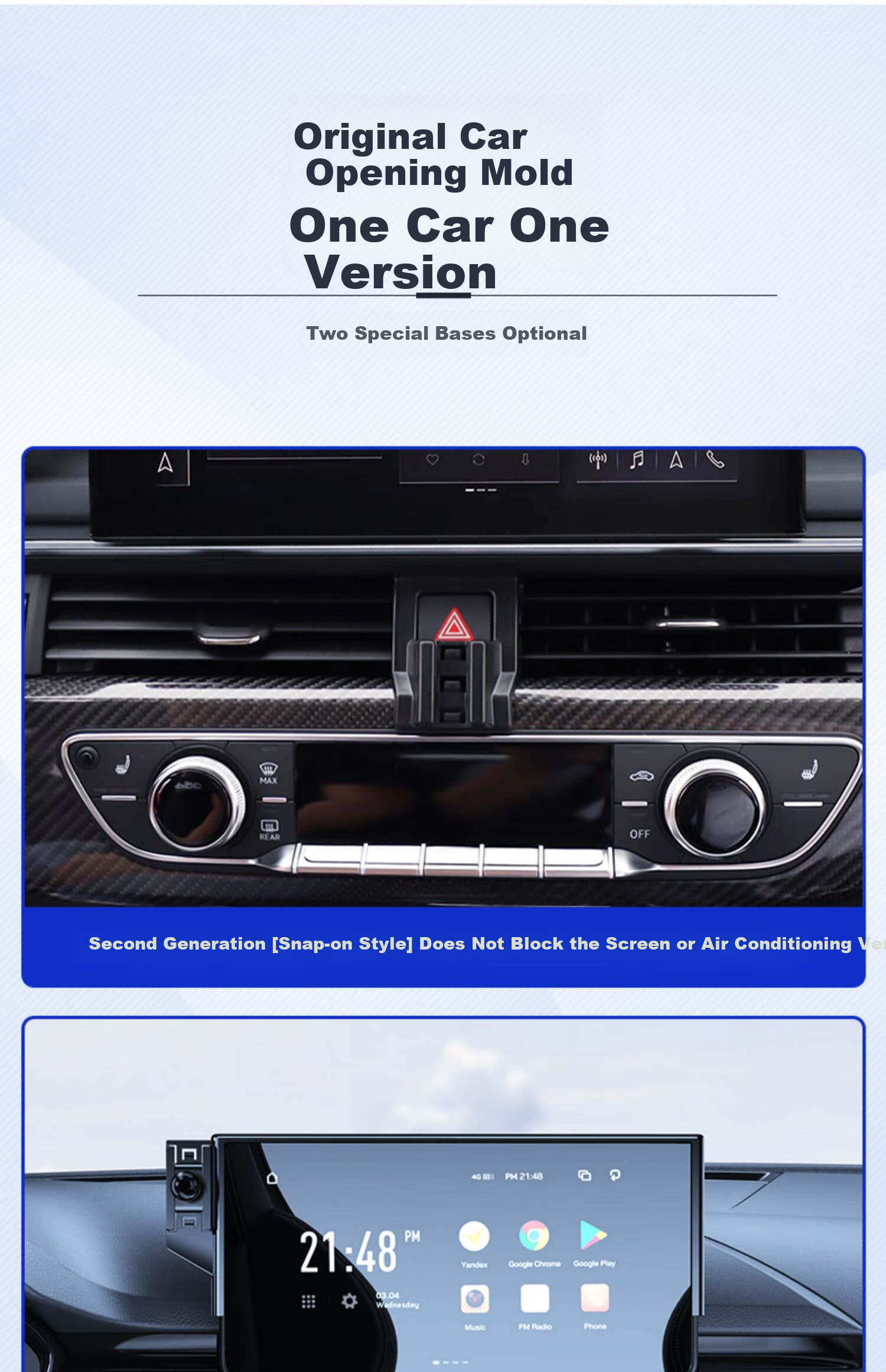 Feimiao Audi-Specific Car Phone Holder for New Q5L A4L A5, Central Control Screen Navigation Mount 2
