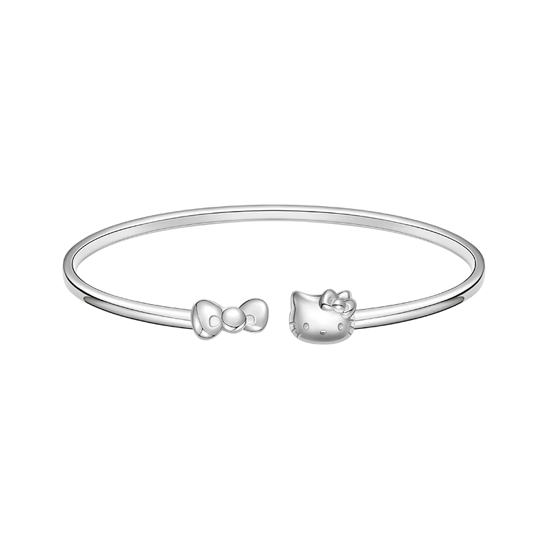 ChaoSeHui [999 Pure Silver Bracelet] Pure Silver Bangle Hello Kitty New Year Gift Girlfriend Birthday Gift 6089