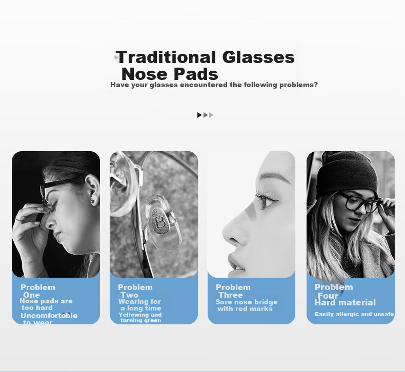 Ouna Eyeglass Nose Pads, Silicone Anti-Slip Air Cushion Nose Pads, Eyewear Accessories, Combination Nose Bridge 2