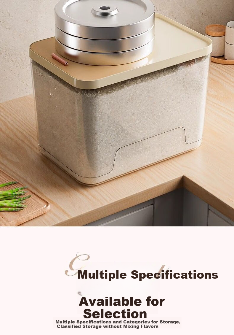 YOUQIN Rice Container with Sealing, Household Insect-Proof And Moisture-Proof Rice Storage Bin, 2026 New Model, Rice Storage Box, Flour Storage Jar 9