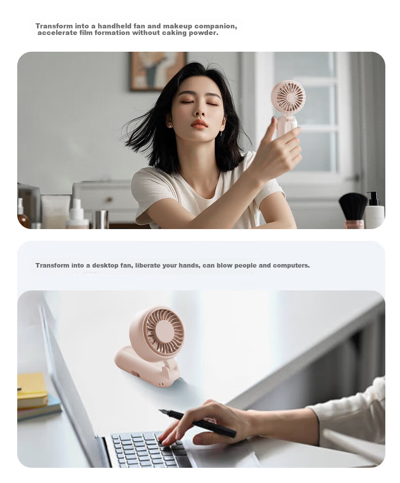 AIRMATE Mini Portable Handheld Fan Card Neck Hanging Quiet Silent Baby Stroller Rechargeable Energy-Saving Outdoor Small Fan Long Battery Life FIND1-1 7