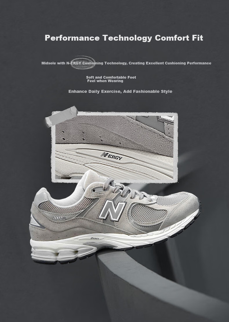 NEW BALANCE Summer Sports Shoes for Men And Women, Versatile Breathable Low-Top Retro Casual Shoes 2002R Series ML2002RC 36 4