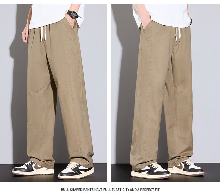 JEEP High-End Men's Casual Pants, New Spring And Autumn 2026 Style, Loose Straight-Leg Trousers, Trendy Wide-Leg Long Pants for Me 11