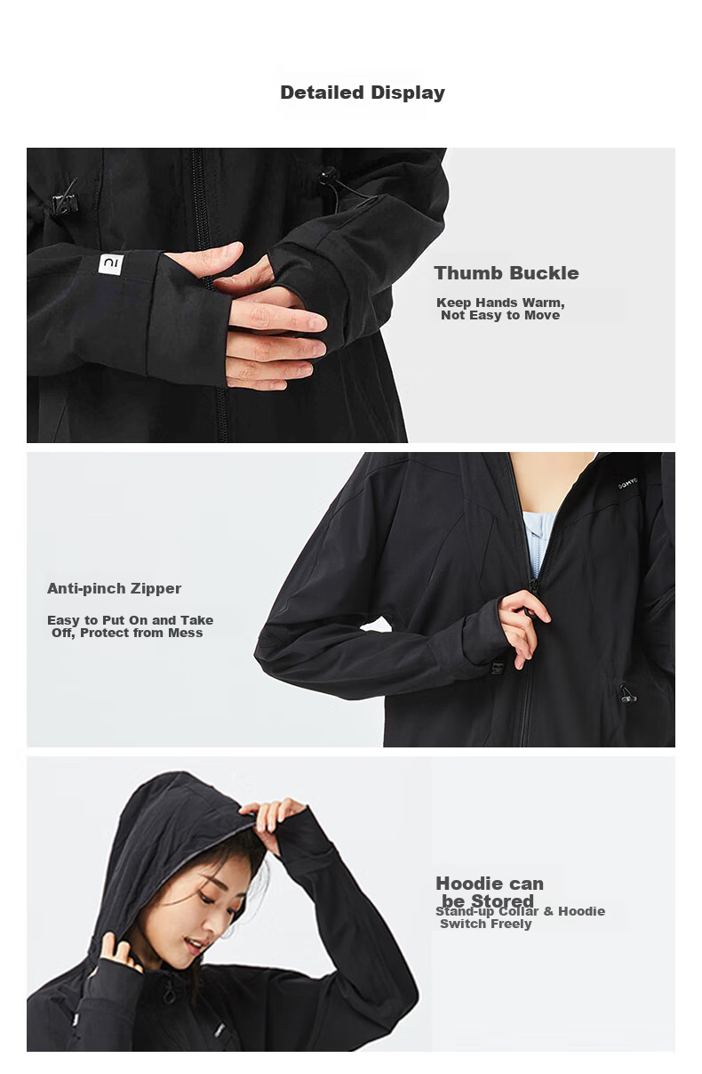 DECATHLON Quick-Dry Jacket, Windproof Running Top, Lightweight Fitness Wear, Outdoor Sports Cycling Jacket-5205101 5