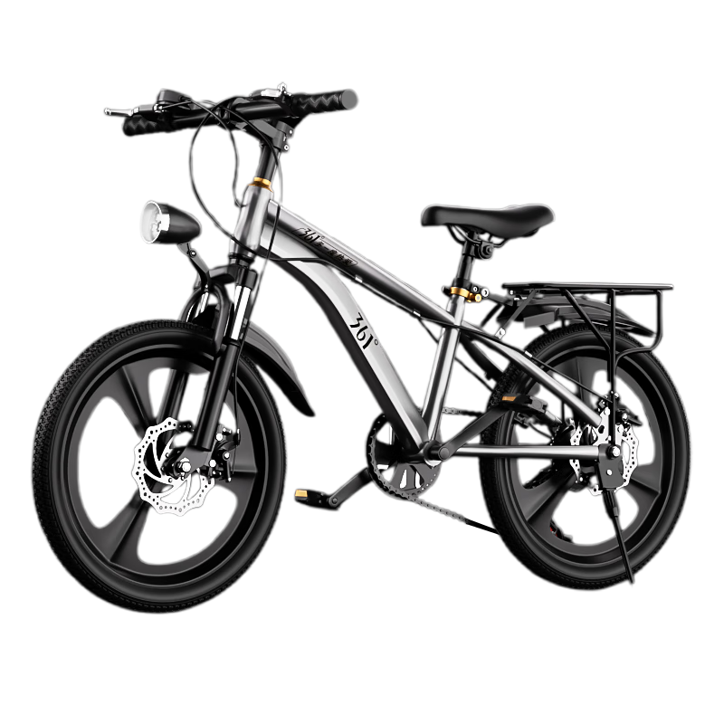 361° Youth Bicycle for Ages 7-12 with Disc Brakes, Shock Absorption, Student Pedal Mountain Bike with Gears, 24-Inch, Silver Color