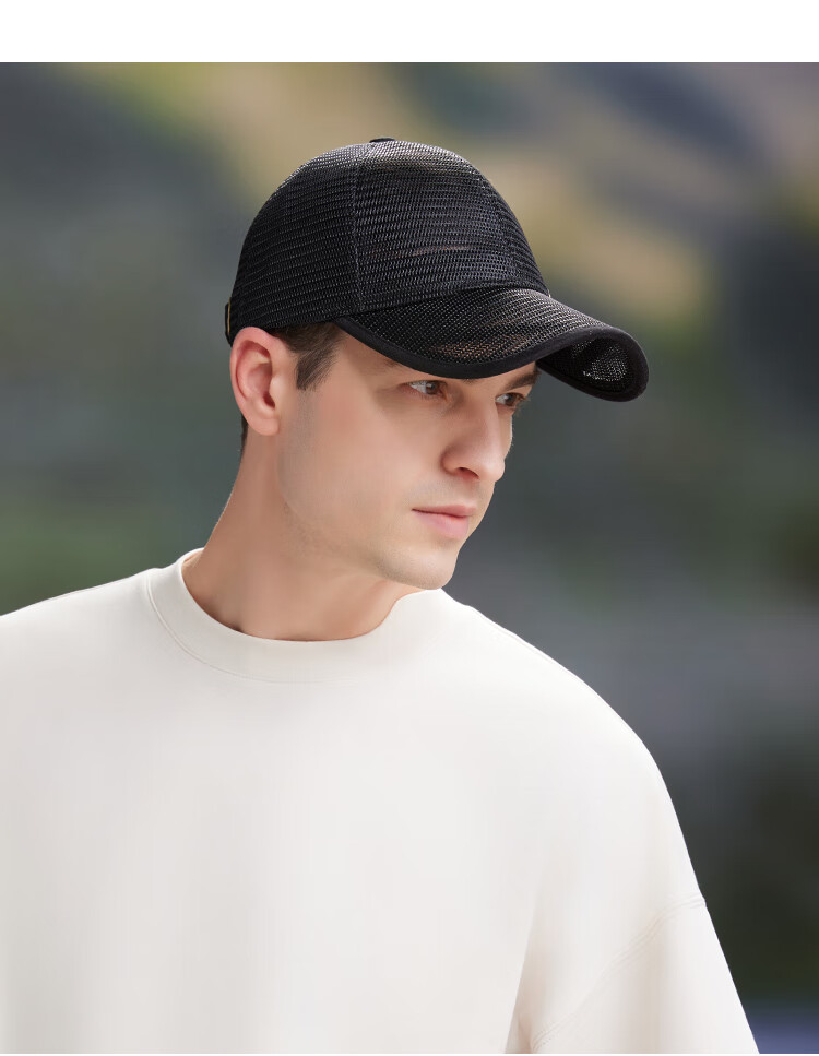JEEP Men's Baseball Cap Summer Mesh Quick-Dry Sun Hat Unisex Visor Hiking Sun Hat Fishbone White 8