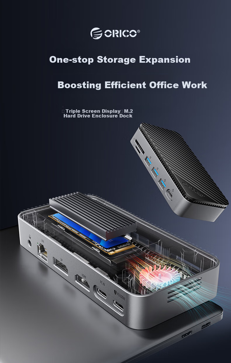 ORICO Hard Drive Enclosure, M.2 SSD Enclosure, Type-C to HDMI/DP Converter, Desktop Screen Expansion, Compatible with MacBook And Laptops, M2P11 2