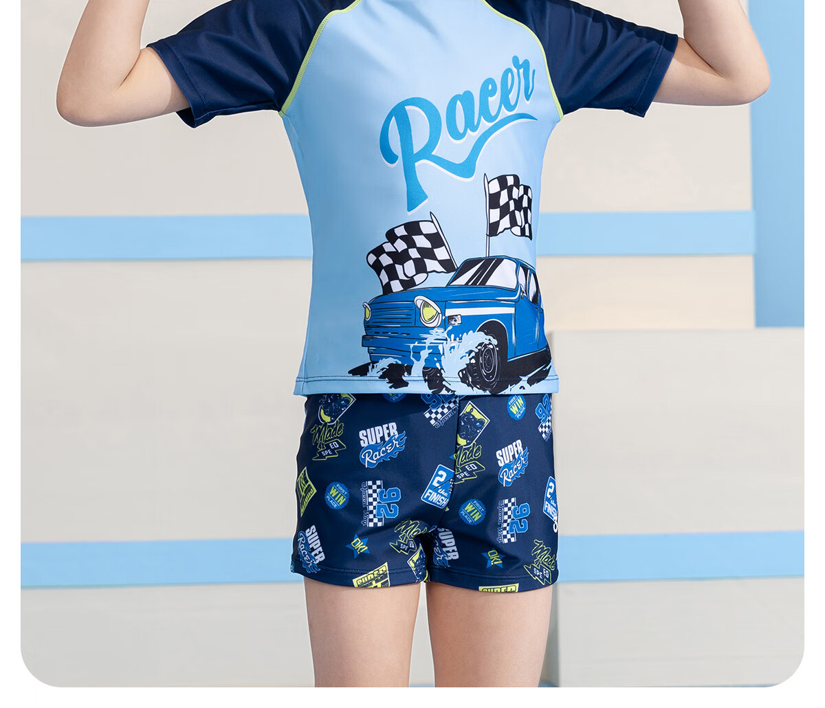 361° Children's Swimwear, Swimming Goggles And Swim Cap Set, Boys' Two-Piece Swimsuit, Quick-Drying Hot Spring Swimwear for Boys 1