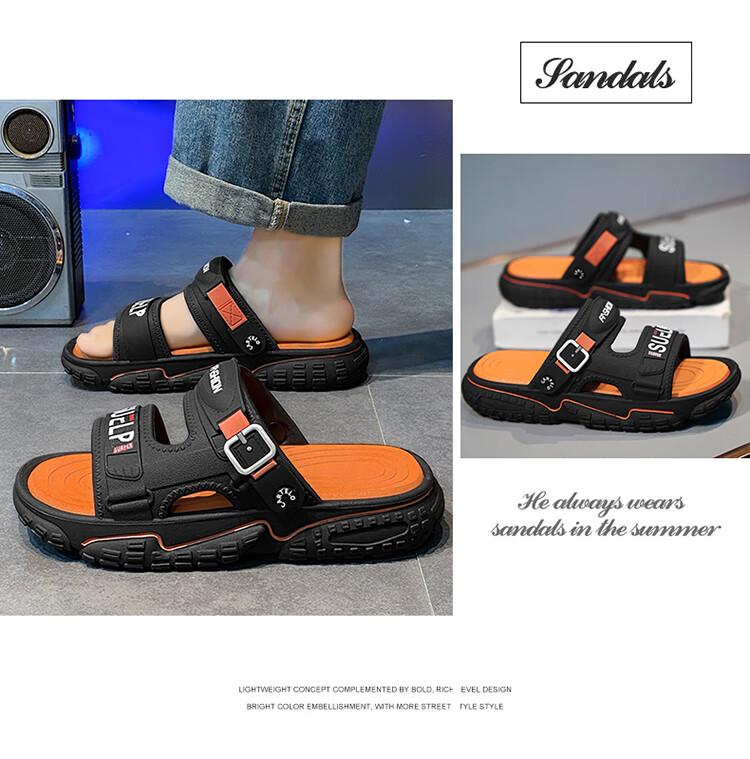CARTELO Men's Slippers for Outdoor Wear, Thick-Soled Casual Sandals for Summer 2026, Breathable Beach Shoes 14