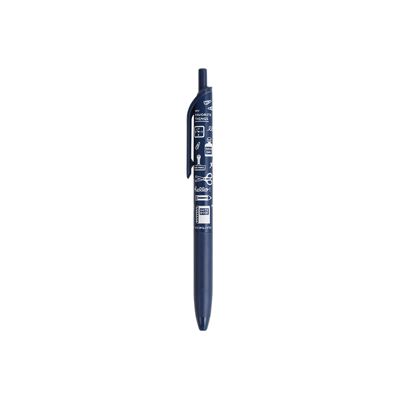 KOKUYO Retractable Gel Pen, 0.5/1 Black, Quick-Drying, Exam Writing Pen, Signature Pen, Bullet Tip, Eric Co-Branded Series, Blue Barrel, WSG-PR8M3055
