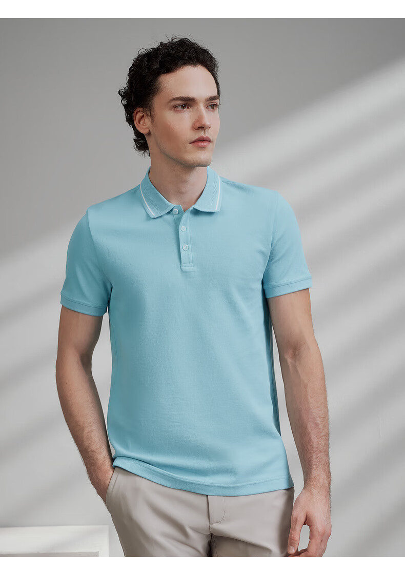 G2000 Cotton Soft Skin Pique Polo Shirt with Contrast Collar Spring Summer Mall Edition Pink Blue M 7