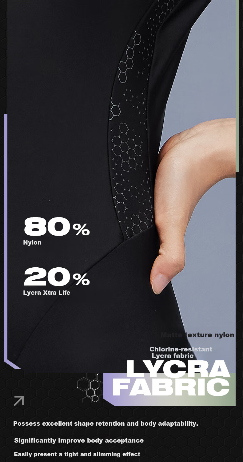 Li-Ning Women's Short-Sleeve Conservative Knee-Length Swimsuit, Training Plus Size Slimming Hot Spring Swimwear 0211 Black XL 8