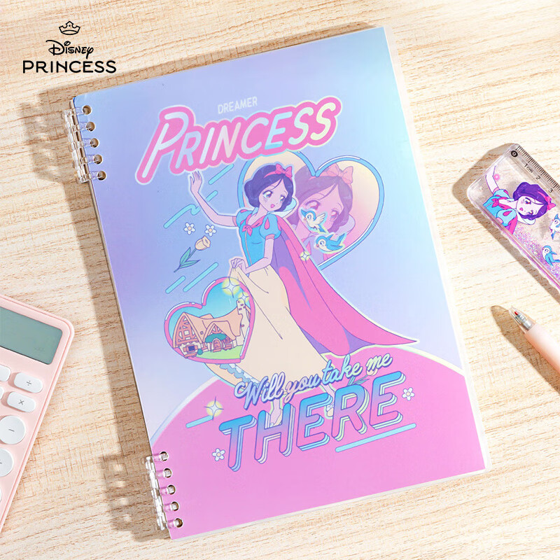Disney Loose-Leaf Notebook with Removable Spiral Binding, 60 Sheets, High-Quality Waterproof Diary for Students, Girls' Planner And Journal
