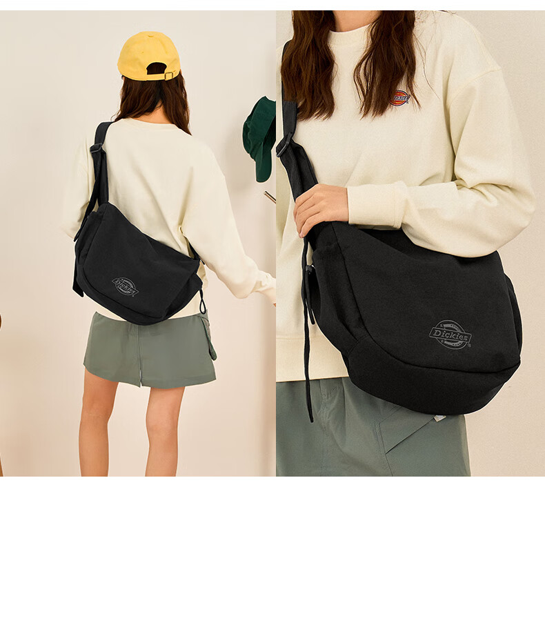 Dickies Shoulder Bag, Unisex Crossbody Bag, Nylon Casual Style, for School Commute And Travel, Large Capacity Dumpling Bag, Adjustable Small Size 28