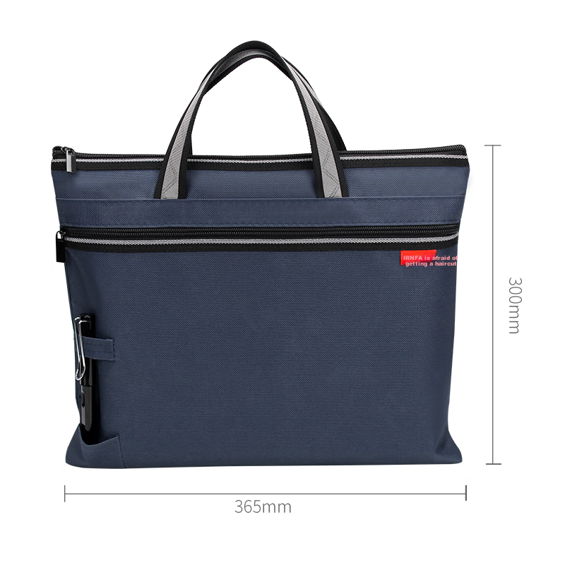 TRNFA TN-2109 (Blue) Wide Capacity Handheld Document Bag with Pen Holder, Oxford Cloth A4 Zipper Pouch, Waterproof Canvas Storage Bag for Office Supplies