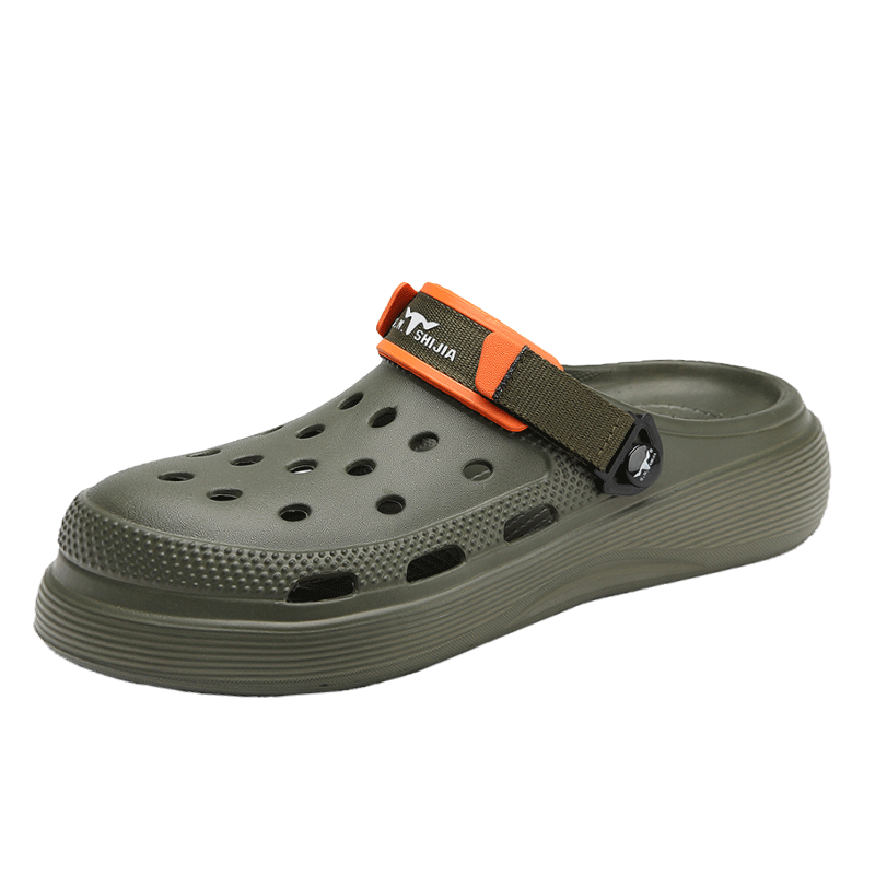 G.N.Shi Jia Perforated Shoes, Summer Stepping-On Feeling Sandals, Outdoor Dual-Use Closed-Toe Casual Sandals, Breathable Beach Shoes for Me