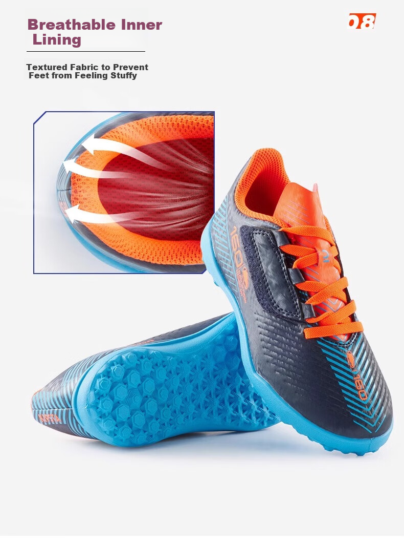 DECATHLON Youth Hard Ground Cleats Soccer Shoes Artificial Turf Training Shoes White And Blue Size 38 4503630 13