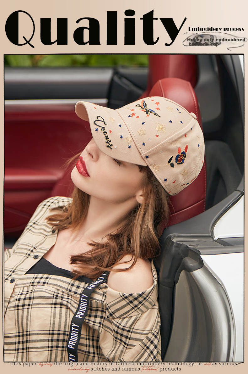 CACUSS Baseball Cap for Women, All-Season Visor Hat, Outdoor Sun Protection Hat, Korean Style Versatile Casual Cap, Khaki 1