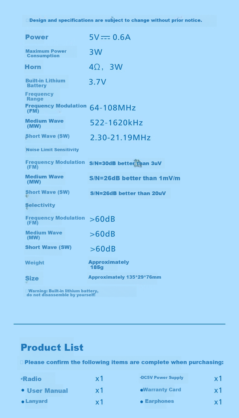 PHILIPS TAR6109 All-Band Radio Shortwave Radio Bluetooth Card Slot Portable Multifunctional Semiconductor Speaker for Elderly Students English Listening Exam 11