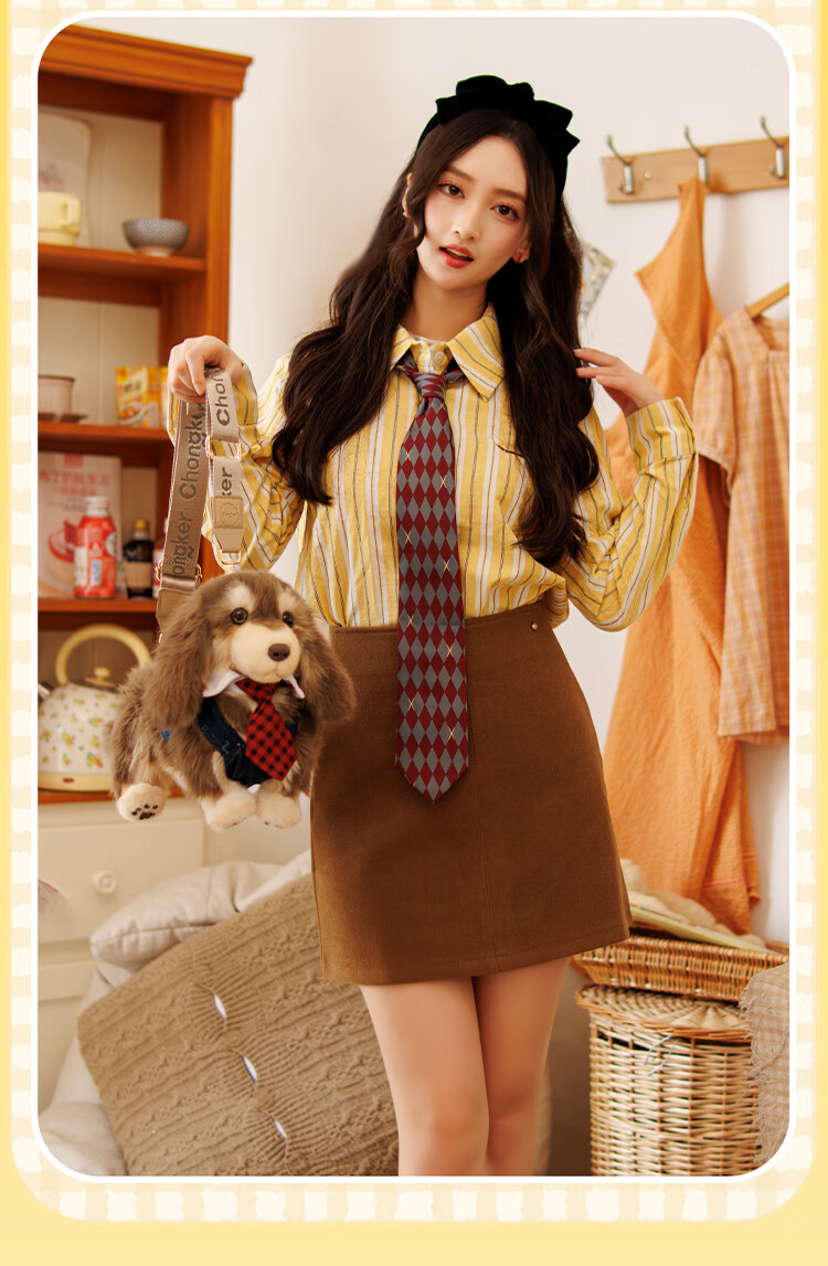 Chongke [Huang Zihongfan's Style] Pet Sausage Dog Handbag, Plush Stuffed Animal Shoulder Bag, Birthday Gift for Girls 5
