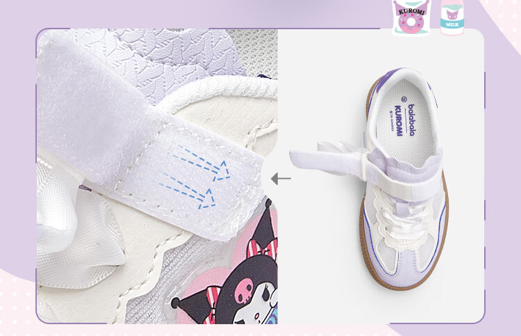 BALABALA Children's Shoes, Girls' Skateboard Shoes, German Training Shoes, Summer 2025 Breathable Footwear [Kuromi IP], 208225141034 5