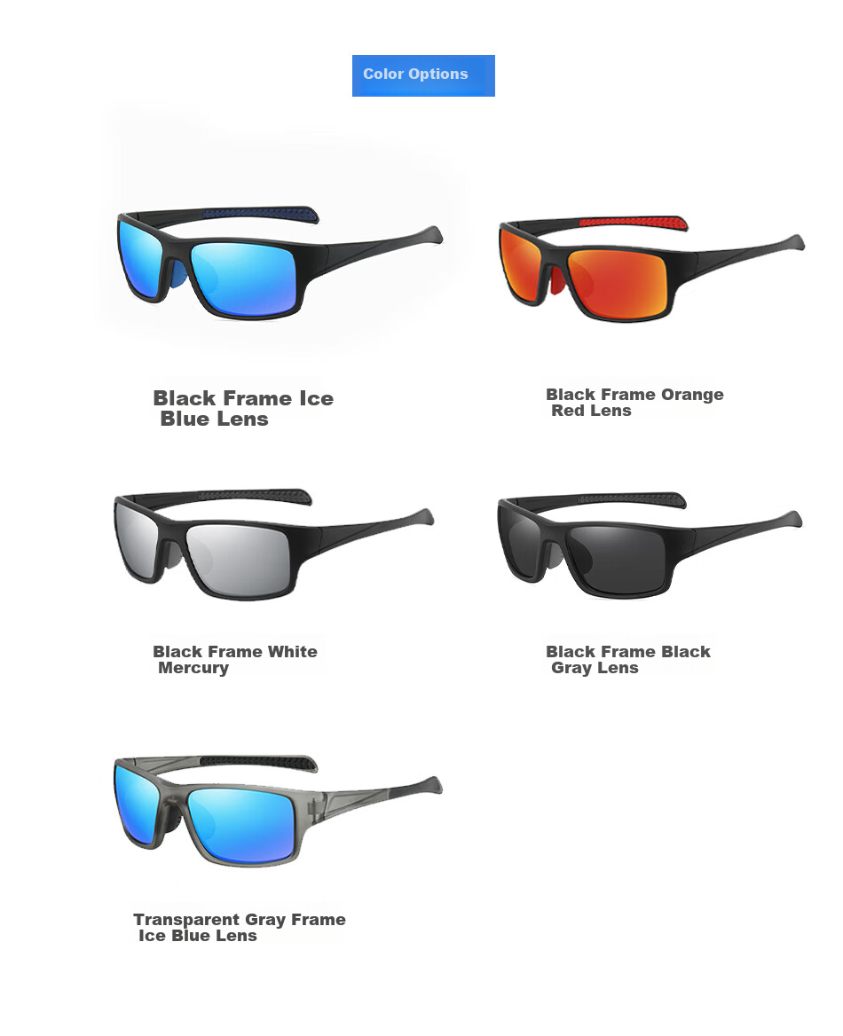 DRATRA Polarized Sunglasses for Men And Women, High-Definition Cycling Glasses, Outdoor Fishing Sunglasses, Anti-Glare Classic Square Frame Fashionable 4