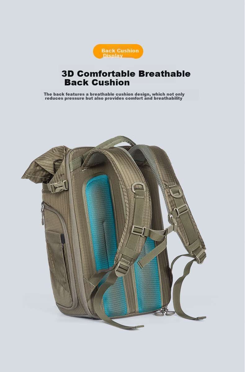 Pulewei Prowell Camera Backpack, Photography Bag for Mirrorless And DSLR Cameras, Multifunctional Outdoor Backpack for Men And Women, Professional Large Capacity Waterproof Hiking Outdoor Backpack 6
