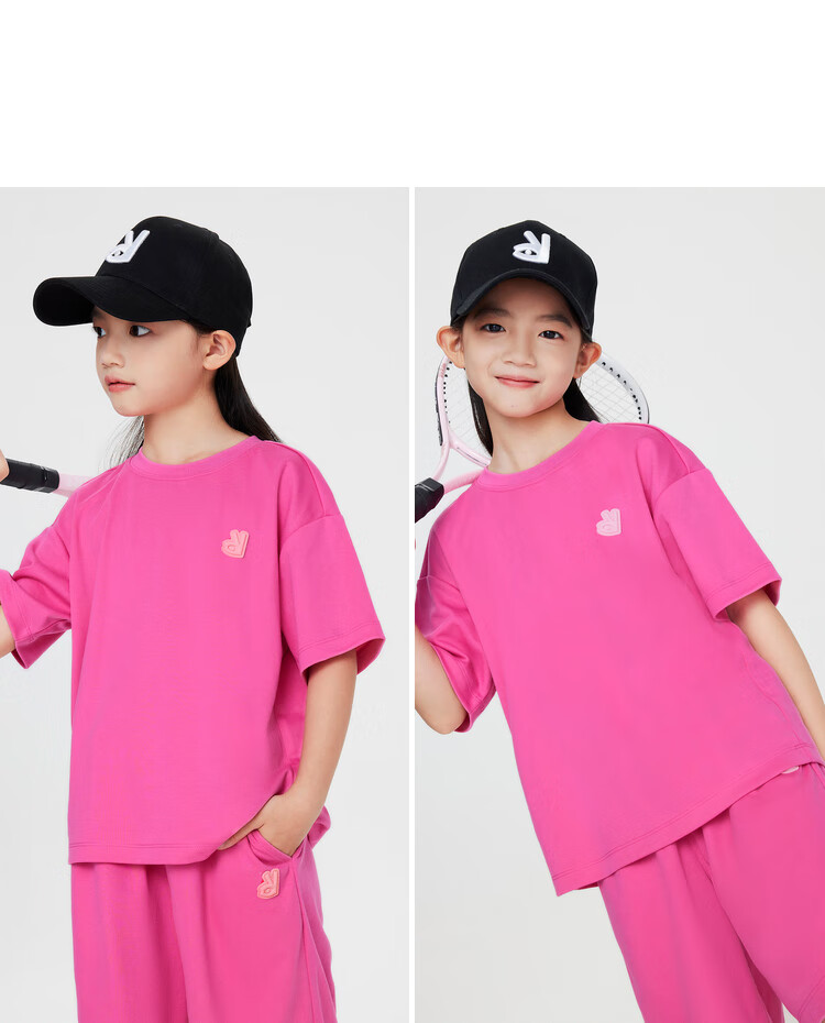 Annil Children's Clothing, Boys And Girls Short-Sleeve T-Shirt, Antibacterial Long-Staple Cotton, Summer Fashion, Pure Cotton, Casual Round Neck, Loose Fit, Nebula Blue 22