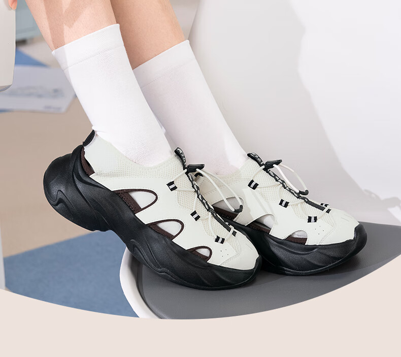 361° Sports Slippers, Thick-Soled Crocs-Style Clogs for Women, Summer Outdoor Water-Walking Mary Jane Sandals, 682526715-1 11