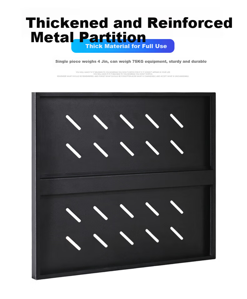 Shuledi ABS-80U Speaker Cabinet, Audio Rack, 16U Wooden Cabinet, Storage for Amplifiers, Mixer, Microphones, And Main Units, with Wheels And Doors, Includes One Partition Board 8
