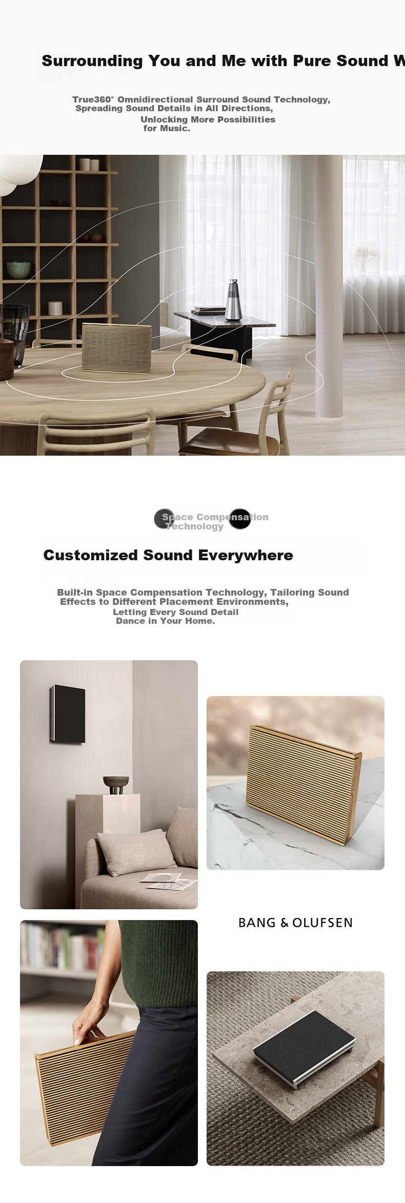 B&O [Gong Jun Endorsed] Beosound Level Bluetooth Speaker, Portable High-End Art Audio for Home Use, B& Audio, Dark Gray, Mid-Autumn Festival Gift 4