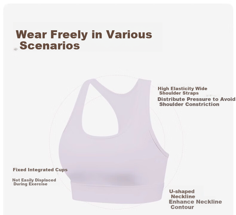NEVER ME Women's High-Impact Sports Bra, Yoga Wear, Running Anti-Shock And Anti-Sagging, Push-Up, Suitable for Outerwear 3