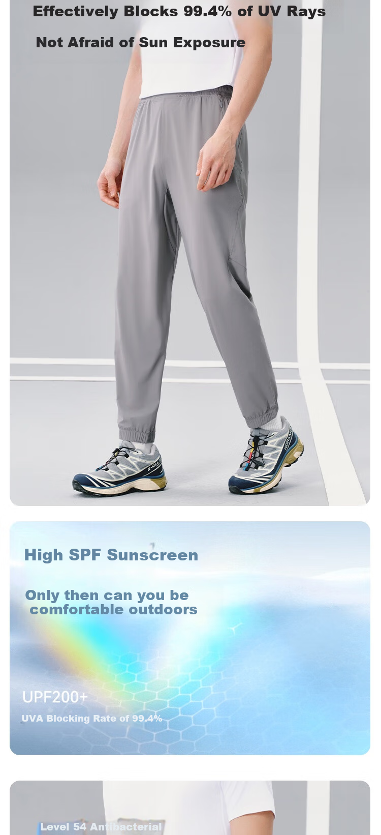 JD Original Quick-Dry Men's Sports Pants, Fitness Long Trousers, Straight-Leg Comfortable Elastic Running Joggers, Rhinoceros Gray, M 9