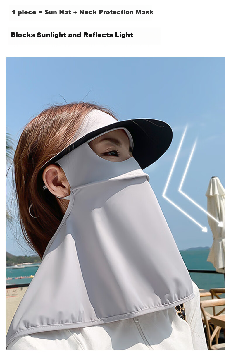 FitonTon Sun Protection Face Mask for Women, Neck Guard, Face Covering, Summer Outdoor Cycling UV-Resistant Full-Face Sunshade Mask for Wome 6